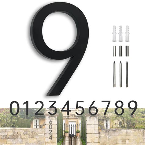 black metal house numbers canada|7 inch black house numbers.